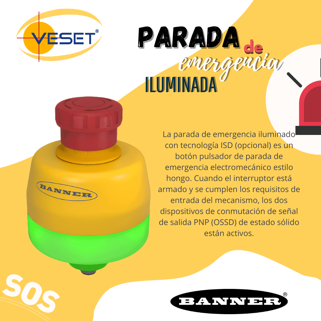 Parada de emergencia iluminada